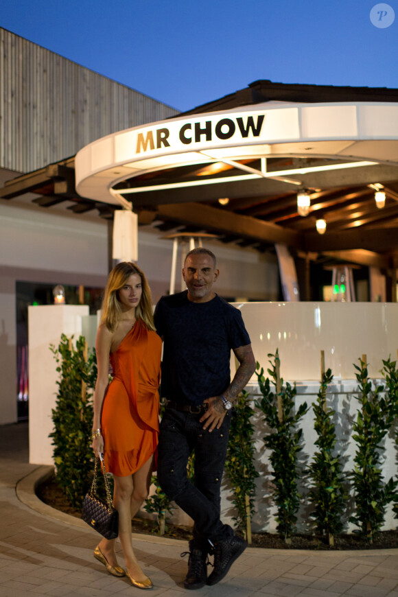 Christian Audigier et sa sublime fiancée Nathalie Sorensen profitent de Los Angeles, le 26 août 2013 - Exclusif