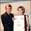 Guillaume Depardieu et Julie Gayet récompensés des prix Jean Gabin et Romy Schneider à Paris, le 14 mars 1997.
