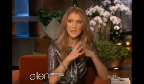 Céline Dion parle de ses enfants sur le plateau d'Ellen DeGeneres, le 11 septembre 2013.