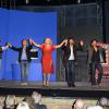 Marie-Julie Baup, Thierry Lopez, Amanda Lear, Mathieu Delarive et Guillaume Marquet lors de la première de la pièce "Divina" au théâtre des Variétés à Paris, le 13 septembre 2013.