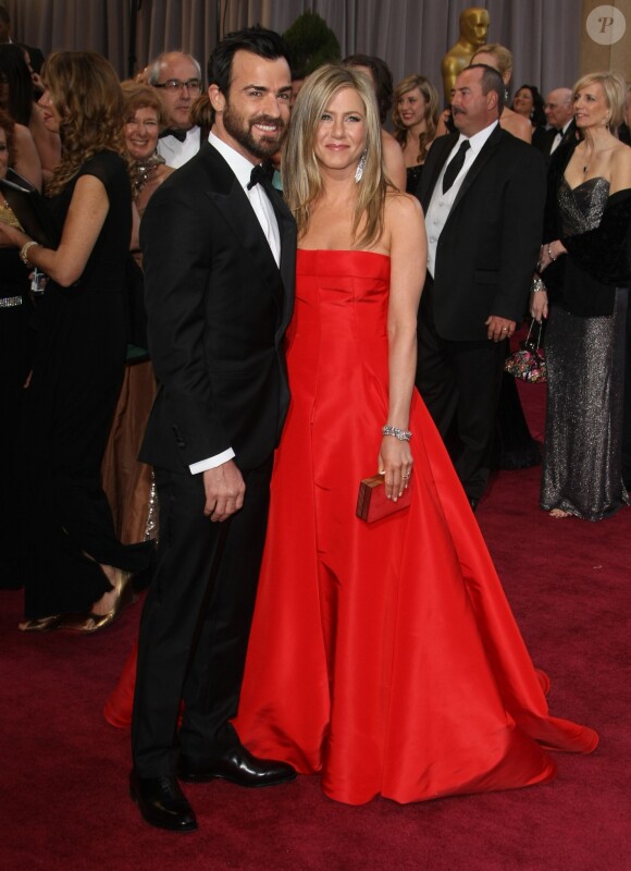 Jennifer Aniston et Justin Theroux lors de la cérémonie des Oscars le 24 février 2013