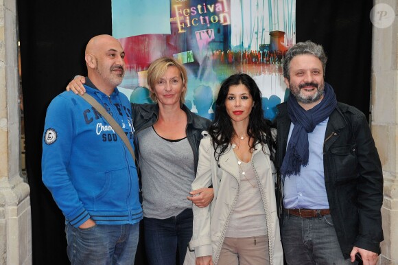 Sophie Mounicot et Eric Laugerias posent durant Le 15e Festival De La Fiction TV de La Rochelle le 14 septembre 2013.