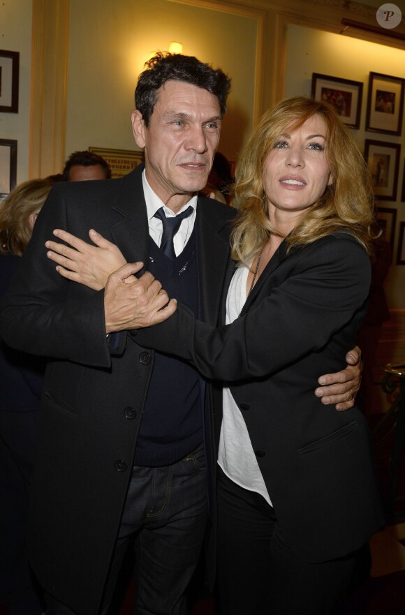 Marc Lavoine et Mathilde Seigner lors de la générale de la pièce "Nina" à Paris le 16 septembre 2013.