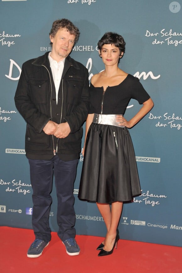 Michel Gondry, Audrey Tautou lors de la première du film L'écume des jours à Berlin, le 17 septembre 2013.