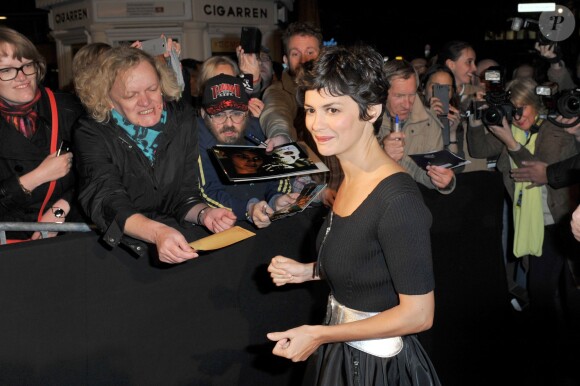 Audrey Tautou arrive lors de la première du film L'écume des jours à Berlin, le 17 septembre 2013.