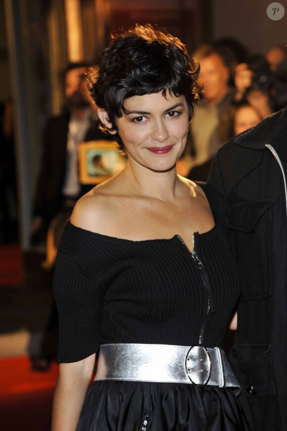 Audrey Tautou dark à la première du film L'écume des jours à Berlin, le 17 septembre 2013.