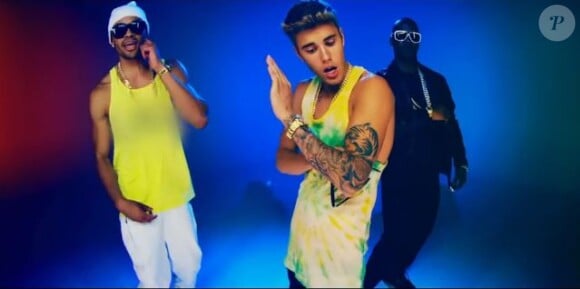Justin Bieber dans le clip de Lolly avec les rappeurs Meajor Ali et Juicy J.