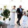 La princesse Claire et son père Hartmut Lademacher - Arrivées des invités au mariage du prince Felix de Luxembourg et de la princesse Claire en la basilique Sainte Marie-Madeleine de Saint-Maximin-La-Sainte-Baume, le 21 septembre 2013.