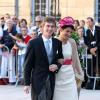 L'archiduc Christophe et l'archiduchesse Adelaide - Arrivées des invités au mariage du prince Felix de Luxembourg et de la princesse Claire en la basilique Sainte Marie-Madeleine de Saint-Maximin-La-Sainte-Baume, le 21 septembre 2013.