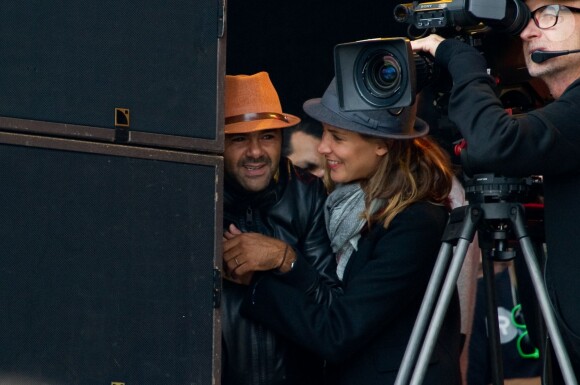 Exclusif - Jamel Debbouze et Melissa Theuriau à la Fête de l'Humanite à La Courneuve le 15 septembre 2013.