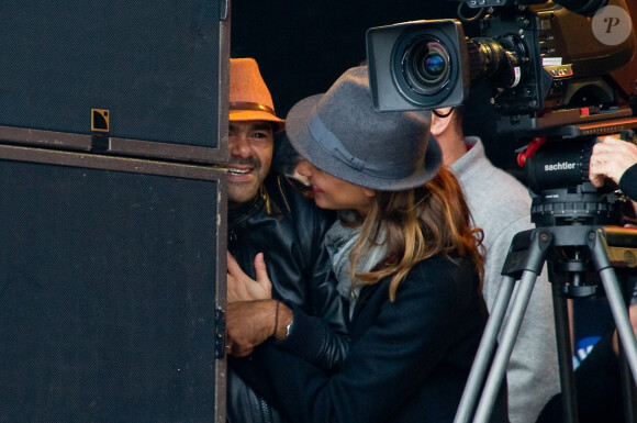 Exclusif - Jamel Debbouze et Melissa Theuriau à la Fête de l'Humanite à La Courneuve le 15 septembre 2013.