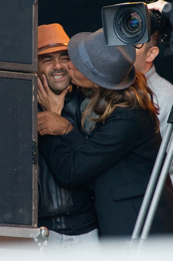 Exclusif - Jamel Debbouze et Melissa Theuriau à la Fête de l'Humanite à La Courneuve le 15 septembre 2013.