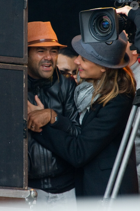 Exclusif - Jamel Debbouze et Melissa Theuriau à la Fête de l'Humanite à La Courneuve le 15 septembre 2013.