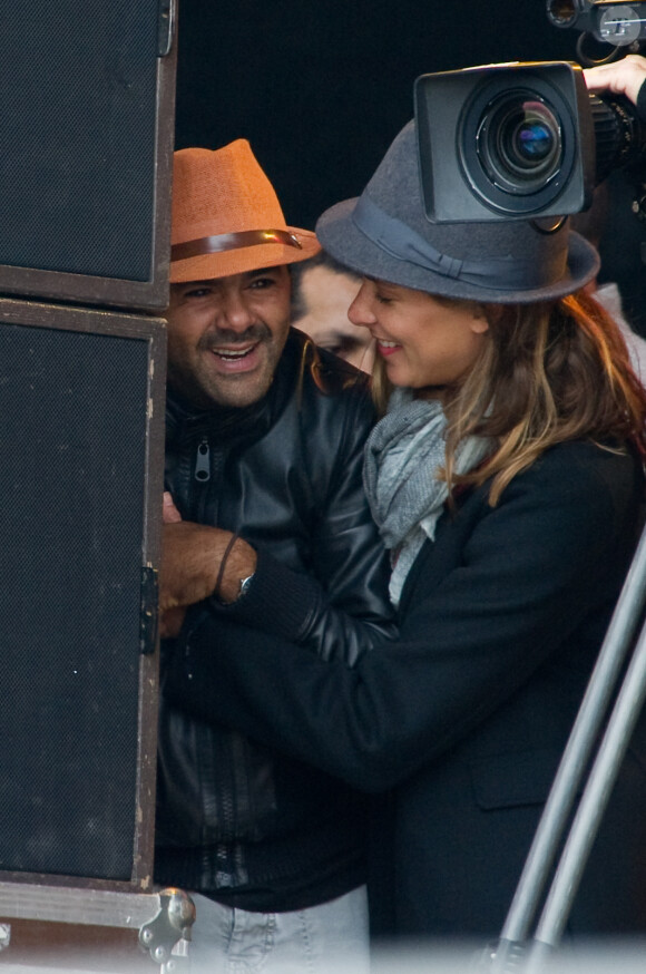 Exclusif - Jamel Debbouze et Melissa Theuriau à la Fête de l'Humanite à La Courneuve le 15 septembre 2013.