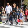 Heidi Klum avec son petit ami Martin Kristen et ses enfants à Los Angeles, le 21 septembre 2013.
