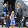 Heidi Klum avec son petit ami Martin Kristen et ses enfants en pleine séance de shopping à Los Angeles, le 21 septembre 2013.