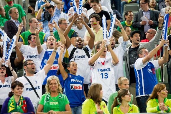 Les supporters Bleus lors de la finale de l'Eurobasket remportée par la France face à la Lituanie (80-66), à Ljubjana, le 22 septembre 2013