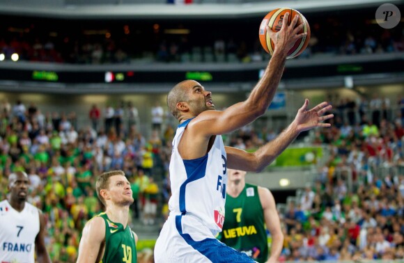 Tony Parker lors de la finale de l'Eurobasket remportée par la France face à la Lituanie (80-66), à Ljubjana, le 22 septembre 2013