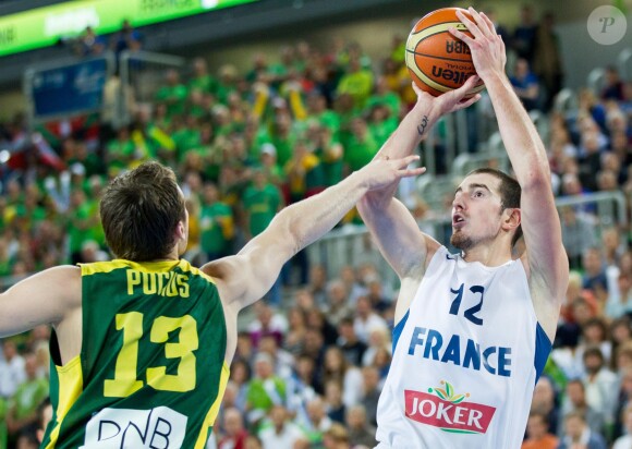 Nando De Colo lors de la finale de l'Eurobasket remportée par la France face à la Lituanie (80-66), à Ljubjana, le 22 septembre 2013