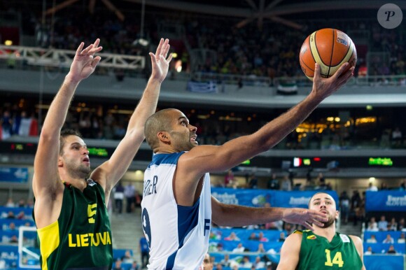 Tony Parker lors de la finale de l'Eurobasket remportée par la France face à la Lituanie (80-66), à Ljubjana, le 22 septembre 2013