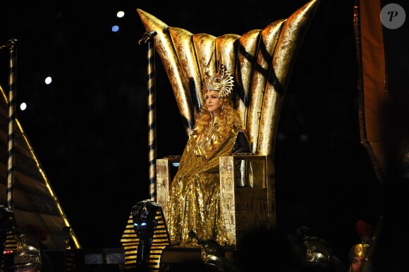 Madonna lors du Superbowl XLVI à Indianapolis, le 5 février 2012