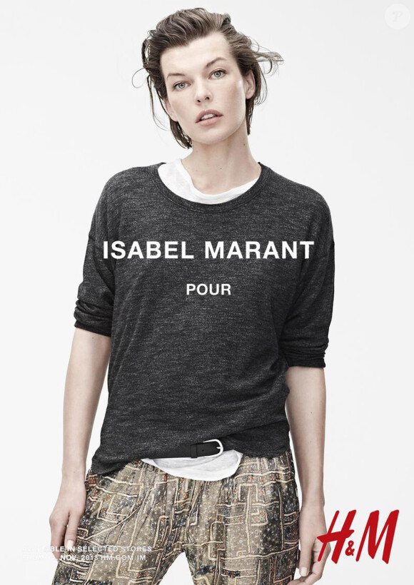 Le top Milla Jovovich est l'une des égéries de la collection Isabel Marant pour H&M. Disponible le 14 novembre 2013