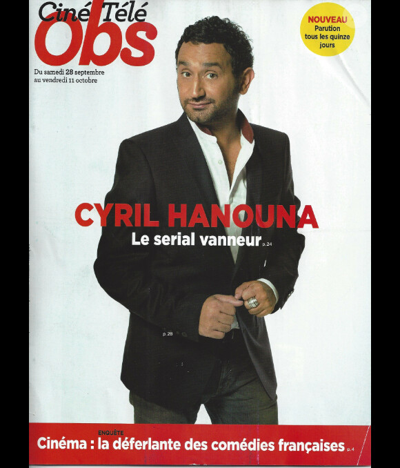 Cyril Hanouna en couverture de Ciné Télé Obs