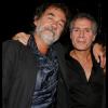 Olivier Marchal et Laurent Olmedo lors du 50e anniversaire de Laurent Olmedo dans le restaurant Les Alchimistes à Paris le 20 septembre 2013