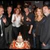 Antoine Duléry, Laurent Olmedo, Eva Darlan, Bruno Slagmulder, Mathilde Seigner et Olivier Marchal lors du 50e anniversaire de Laurent Olmedo dans le restaurant Les Alchimistes à Paris le 20 septembre 2013
