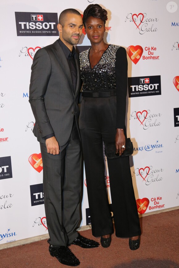 Tony Parker et Emilie Gomis lors de la huitième édition du Par Coeur Gala qui se tenait à l'abbaye de Collonges le 26 septembre 2013