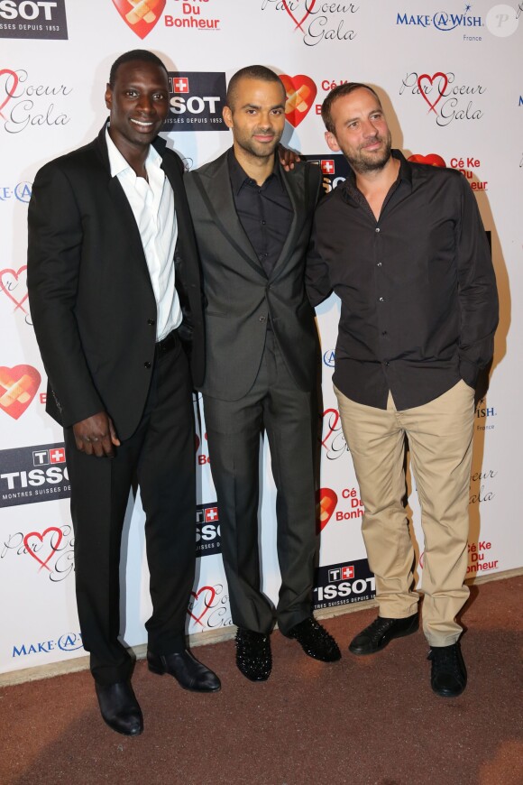 Omar Sy, Tony Parker, Fred Testot pour la huitième édition du Par Coeur Gala, le 26 septembre 2013 à l'Abbaye de Collonges