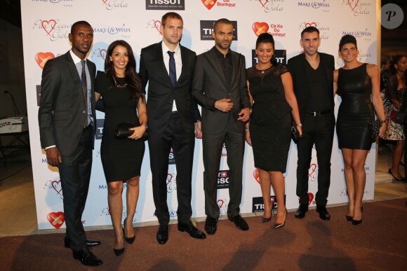 Eric Abidal, Mathieu Bodmer, Tony Parker et Anthony Réveillère pour la huitième édition du Par Coeur Gala, le 26 septembre 2013 à l'Abbaye de Collonges