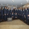 L'équipe de la Juventus de Turin lors de l'inauguration d'une boutique Trussardi à Turin, le 26 septembre 2013