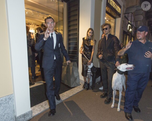 Stephan Lichtsteiner lors de l'inauguration d'une boutique Trussardi à Turin, le 26 septembre 2013