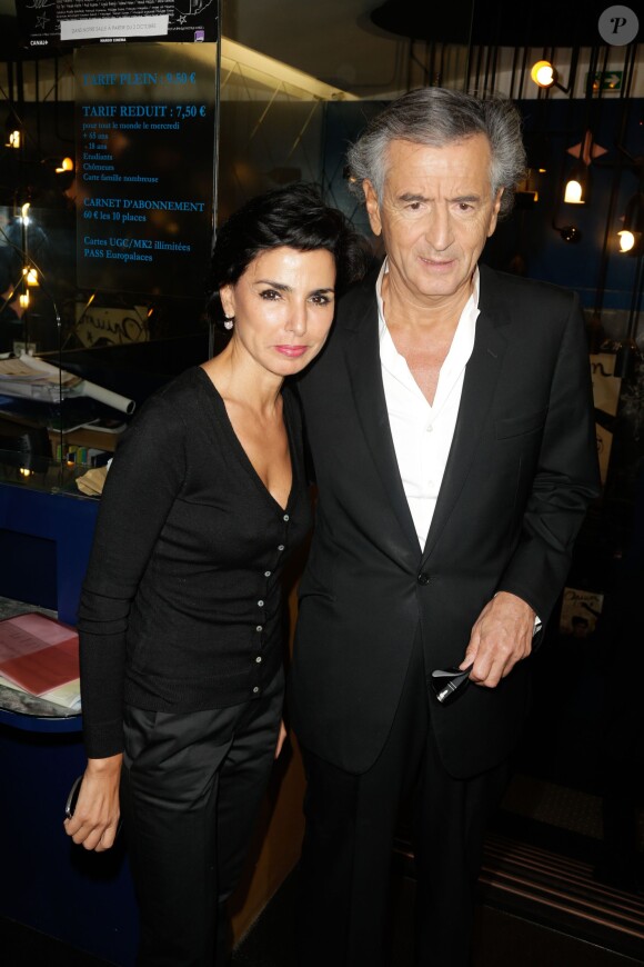 Rachida Dati et Bernard-Henri Lévy lors de la première du film "Opium" au cinéma Le Saint-Germain-des-Près à Paris, le 27 septembre 2013.