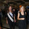 Sylvie Tellier reçoit Marine Lorphelin lorsqu'elle arrive à l'aéroport de Roissy Charles de Gaulle le 30 septembre, de retour de Bali où elle est arrivée première dauphine lors de l'élection Miss Monde 2013.