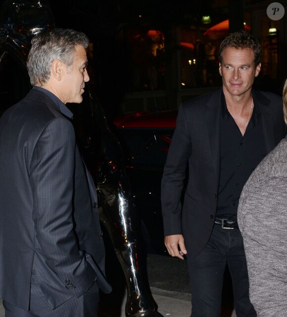 George Clooney et son ami Rande Gerber au restaurant Cipriani à New York le 30 septembre 2013