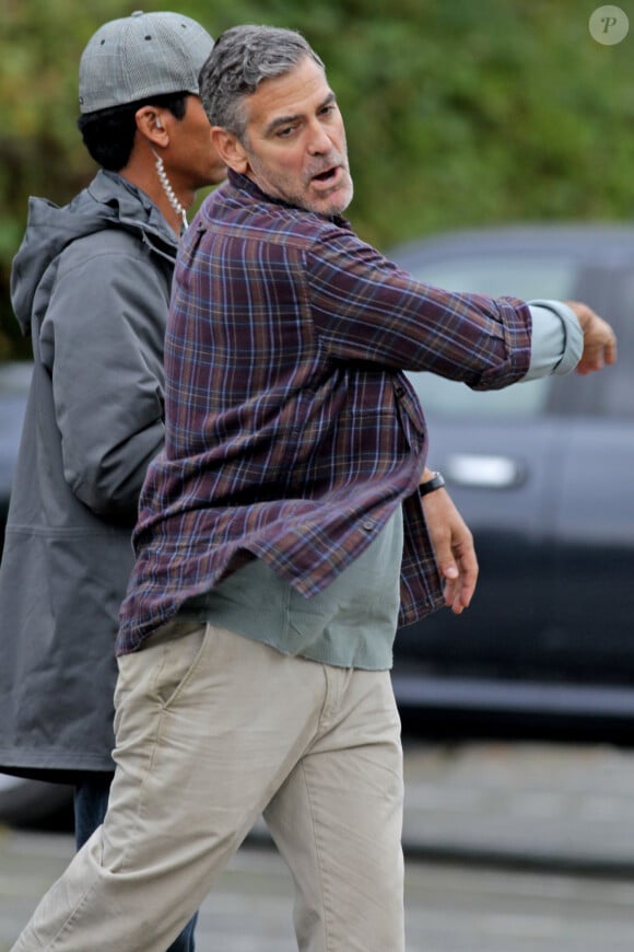 Exclusive - George Clooney sur le tournage de Tomorrowland à Vancouver le 16 septembre 2013