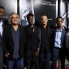 Faysal Ahmed, Paul Greengrass, Mahat M. Ali et Tom Hanks lors de l'avant-première du film Capitaine Phillips à Los Angeles le 30 septembre 2013