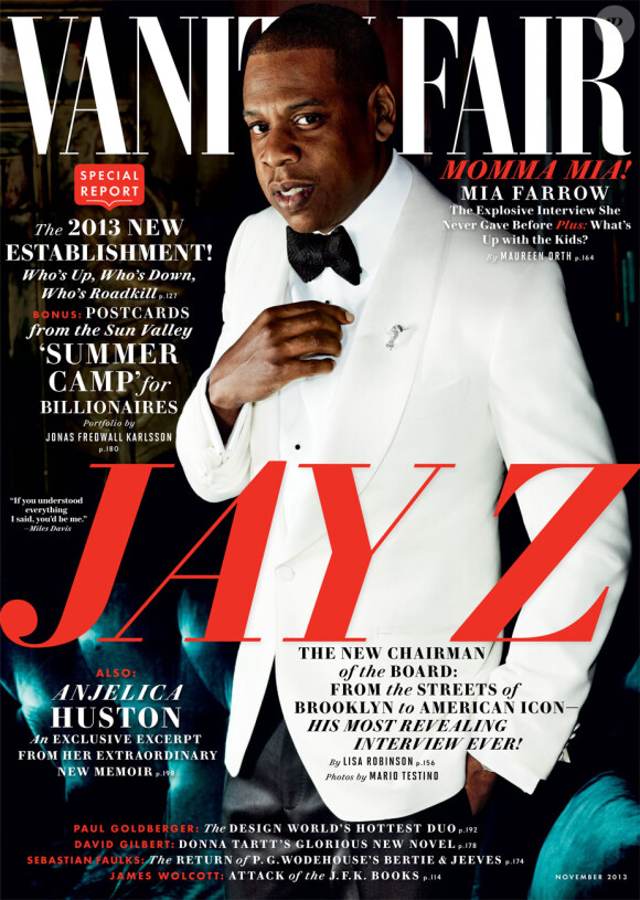 Jay-Z en couverture du magazine Vanity Fair pour le mois de novembre 2013.