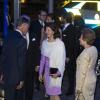 Réception donnée le 2 octobre 2013 par le roi Carl XVI Gustaf de Suède et la reine Silvia, avec la princesse Victoria, le prince Daniel et le prince Carl Philip, au Radisson Blu de Stockholm en l'honneur du président portugais Anibal Cavaco Silva et son épouse, en visite officielle de trois jours.