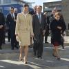 La princesse Victoria de Suède escortait à Malmö le président portugais Cavaco Silva et son épouse le 3 octobre 2013 au dernier jour de leur visite officielle.