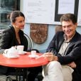  Cecile Duflot et Pascal Durand ( secrétaire national d'Europe Ecologie-les Verts ) prennent leur petit-déjeuner dans un café à deux pas du palais de l'Elysée avant le conseil des ministres à Paris le 2 Octobre 2013. 
