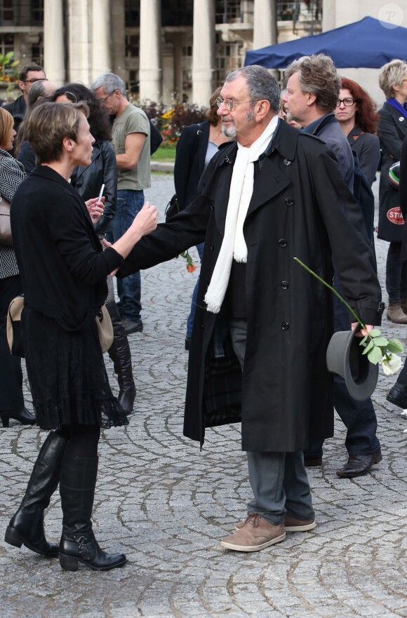 Richard Gotainer lors des obsèques de Gilles Verlant au cimetière du Père-Lachaise, le 4 octobre 2013 à Paris