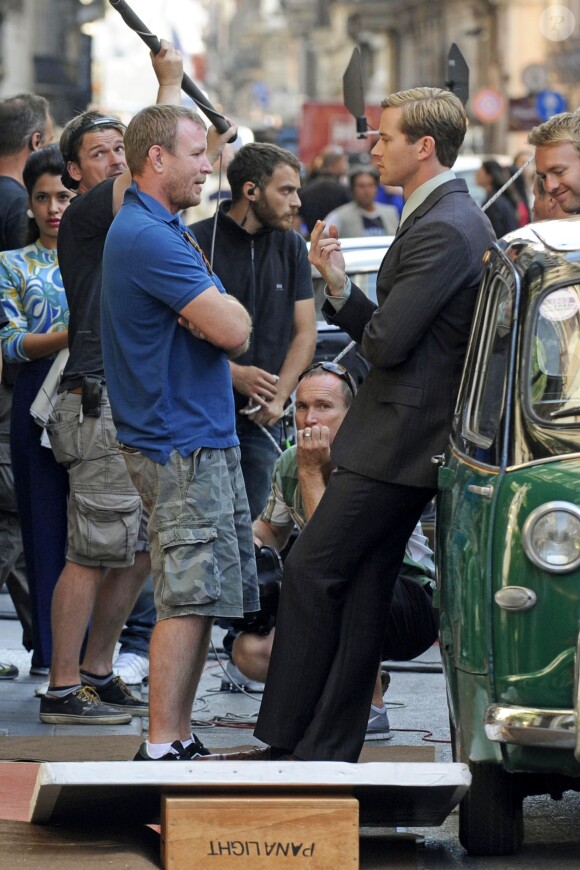 Guy Ritchie sur le tournage de son film The Man From U.N.C.L.E à Rome, le 3 octobre 2013.