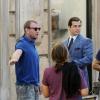 Guy Ritchie (avec Henry Cavill) sur le tournage de son film The Man From U.N.C.L.E à Rome, le 3 octobre 2013.