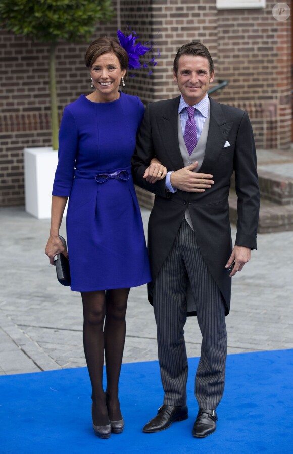 Le prince Maurits et la princesse Marilene au mariage du prince Jaime de Bourbon-Parme et Viktoria Cservenyak, le 5 octobre 2013 en l'église Notre-Dame de l'Assomption à Apeldoorn (centre des Pays-Bas).