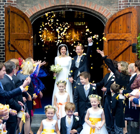 Mariage du prince Jaime de Bourbon-Parme et de Viktoria Cservenyak, le 5 octobre 2013 en l'église Notre-Dame de l'Assomption à Apeldoorn (centre des Pays-Bas).