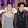 Charlotte Casiraghi, enceinte, a apporté son soutien à sa mère la princesse Caroline de Hanovre, présidente de l'AMADE (Association Mondiale des Amis de l'Enfance), pour le 50e anniversaire de l'organisme, célébré le 4 octobre 2013 à l'Hôtel Hermitage à Monte-Carlo.