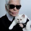 Karl Lagerfeld et son chat, Choupette, posent pour Net-A-Porter.